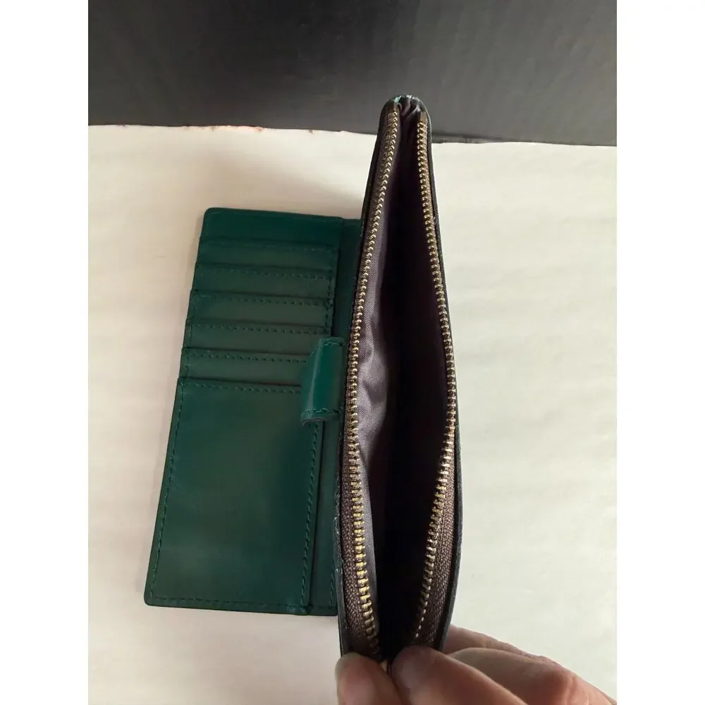 Patricia Nash Naxos Clutch Wallet Leather Aqua Green